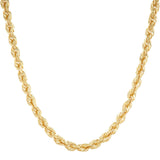 Yellow 14 Karat 3Mm Solid Glitter, Rope Chain Length 24