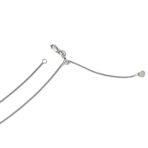 1Mm Adjustable Wheat Chain | 14k White