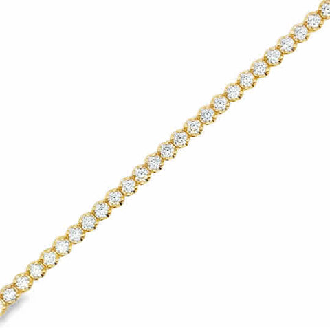 Yellow 14 Karat Traditional Prong Set Bracelet Length 7 = 2.00tw Round