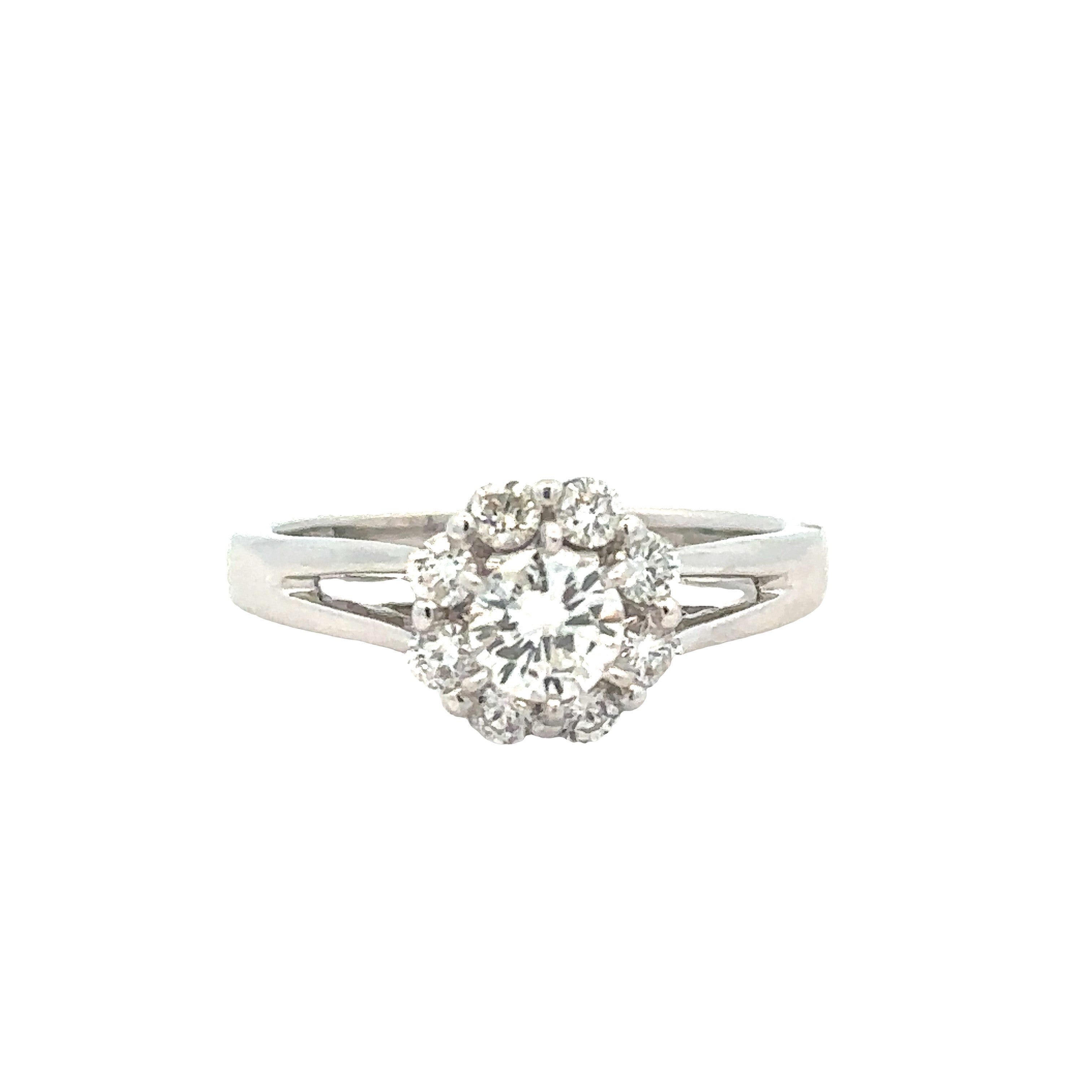 Cathedral Ring | 14k White (0.44ct Round)