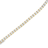 14 Karat Yellow Gold Tennis Bracelet with Round Lab Created Diamonds 8.53ctw