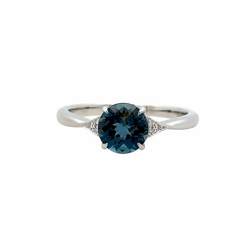 Traditional Topaz Fashion Ring | 14k White (1.60ct Round)