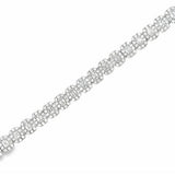 White 18 Karat Straight Line Tennis With Micro Pave' Bracelet Length 7