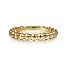 Lady's Yellow 14 Karat Bujukan Bead Fashion Ring Size 6.5