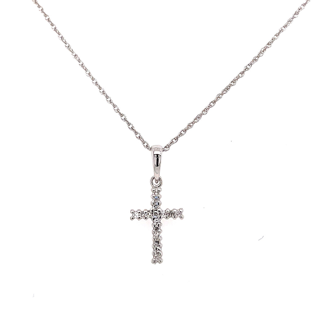 Diamond Cross Pendant | 14k White