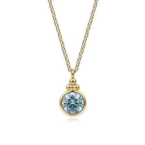 Bezel Bujukan Necklace | 14k Yellow (1.05ct Round)