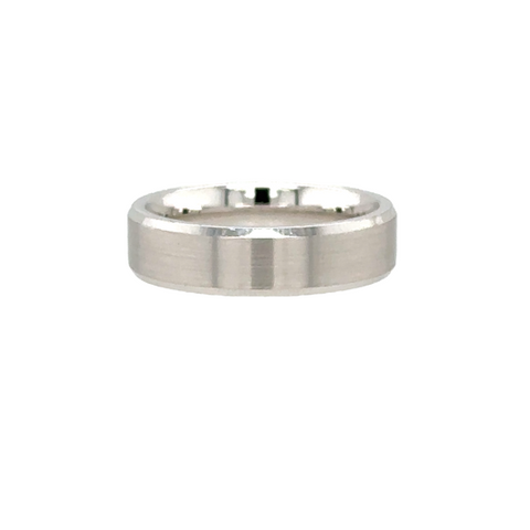 Beveled Edge Wedding Band | 10k White