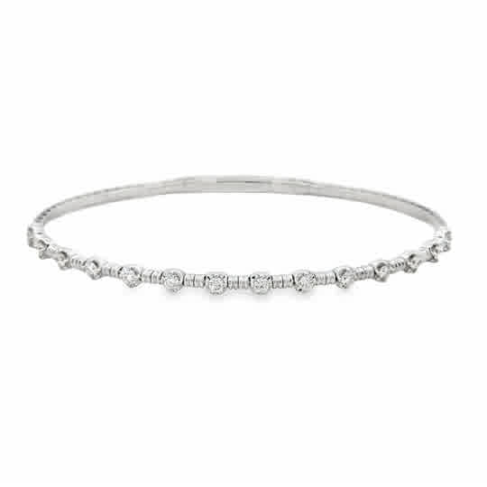14kw Flexie with Round Stations, .50ctw Round Diamonds 6.75''