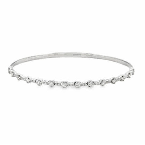 14kw Flexie with Round Stations, .50ctw Round Diamonds 6.75''