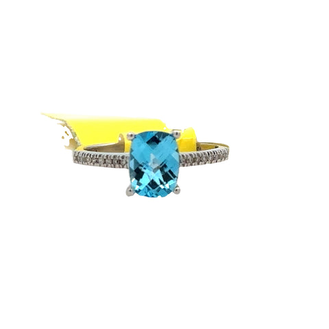 Traditional Topaz Fashion Ring | 10k White (1.36ct Cushion)