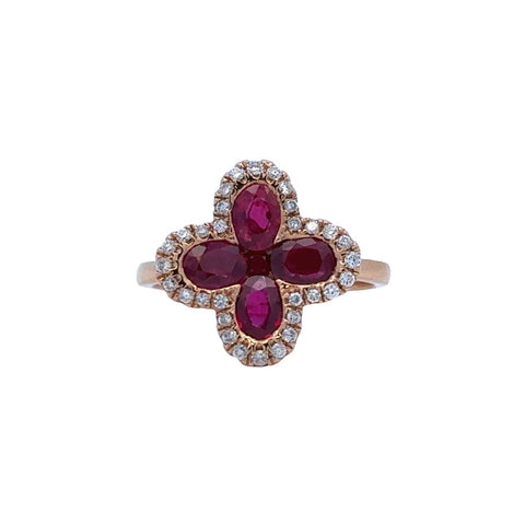 Flower Fashion Ring | 18k Rose (0.04ct Round)