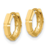 Lady's Yellow 14 Karat Diamond Cut Modern Huggie Hoop Earrings