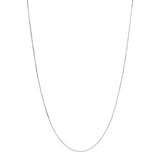 White 14 Karat .75Mm Solid Box Chain Chain Length 18