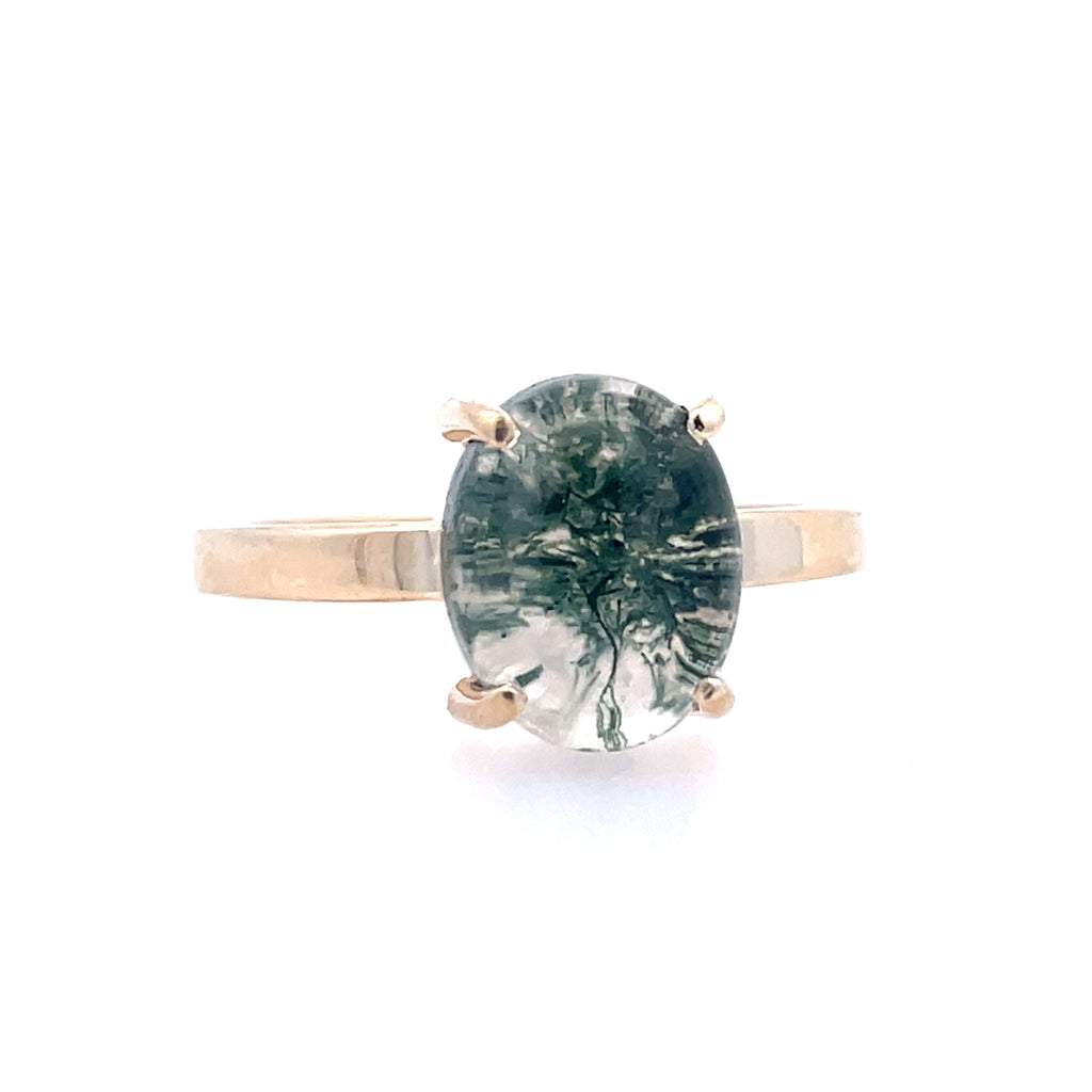 Lady's Yellow 10 Karat Solitaire Fashion Ring Size 7 With One 10.00X8.