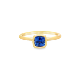 Satin Yumdrop Stackable Ring | 18k Yellow (0.68ct Cushion)