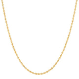 Yellow 14 Karat 2Mm Solid Glitter, Rope Chain Length 20