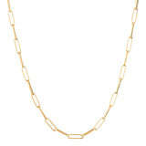 Yellow 14 Karat 3.9Mm Hollow Paperclip Chain Length 18