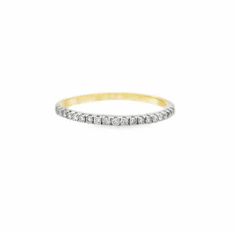 10 Karat Yellow Gold Prong Set Band with Round 0.17tw H/I Si2 Diamonds Ring Size 7