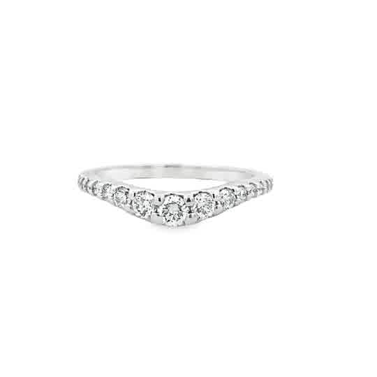 Lady's White 14 Karat Curved Anniversary Ring With = 0.50Tw Round G/H