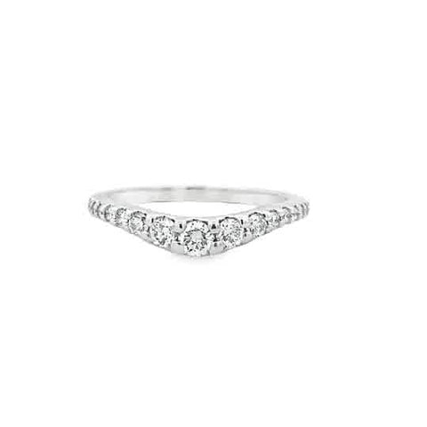 Lady's White 14 Karat Curved Anniversary Ring With = 0.50Tw Round G/H
