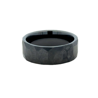 Gent's Black Ceramic 8Mm Flat Chisel Gents Ring Size 10.5