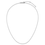 White 14 Karat Diamond Cut .85Mm Square Cable Chain Length 18