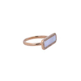Lady's Yellow 14 Karat Horizontal, Halo Fashion Ring Size 7 With One 1.05Ct V Mother Of Pearl And 0.11Tw Round G/H Si1 Diamonds