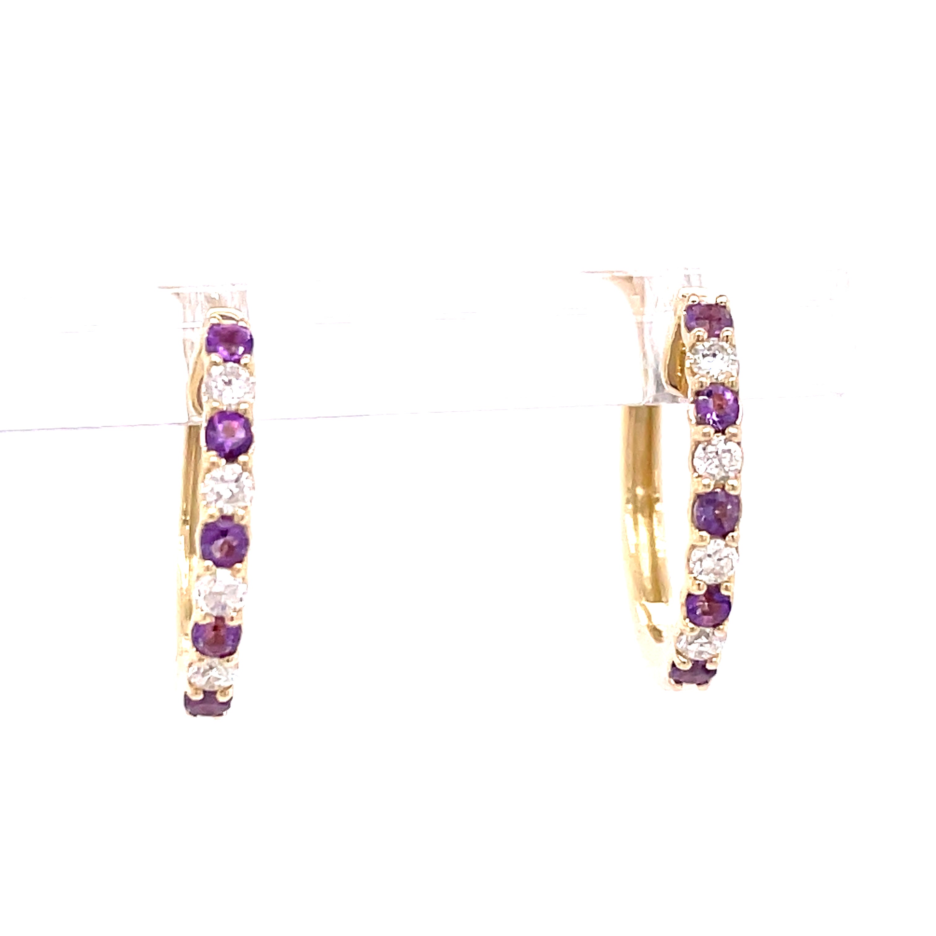 Alternating Hoop Earrings | 14k Yellow