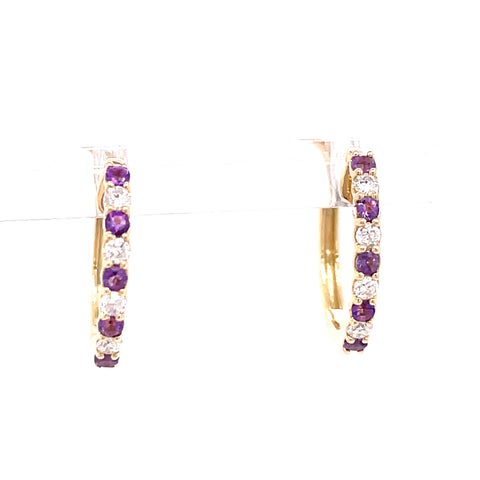 Alternating Hoop Earrings | 14k Yellow