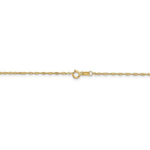 Leslie's Yellow 14 Karat Gold 1mm Singapore Chain With Lobster Clasp C