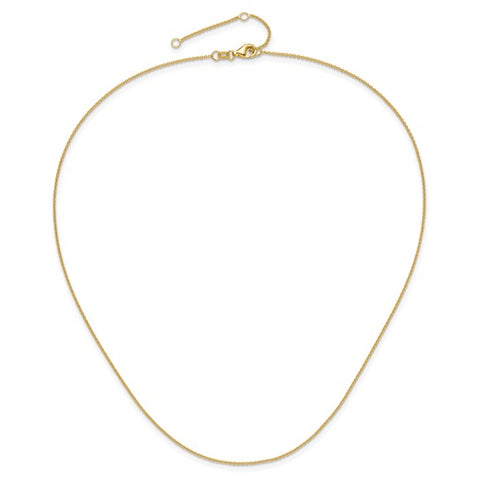 Yellow 14 Karat 1.25Mm Round Cable Chain Length 18