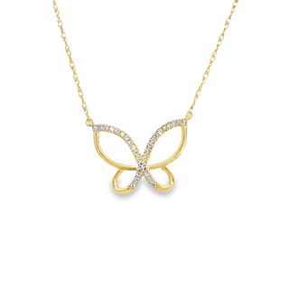 Diamond Butterfly Pendant | 10k Yellow