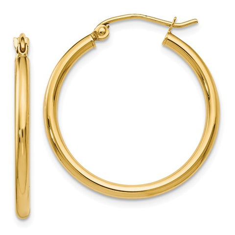 Lady's Yellow 14 Karat Medium Hoop Earrings