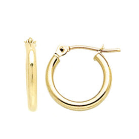 Lady's Yellow Polished 14 Karat Small Hoops Earrings