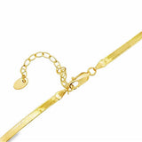 Yellow 14 Karat 3Mm Solid Flex Herringbone Chain Length 18