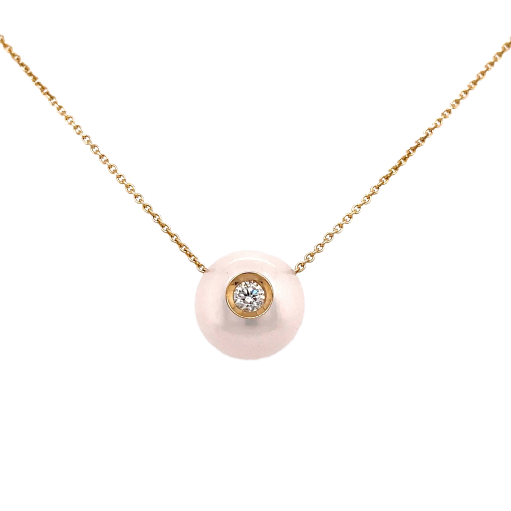 Bezel Necklace | 14k Yellow (0.08ct Round)