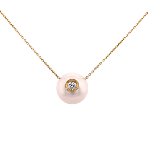 Bezel Necklace | 14k Yellow (0.08ct Round)