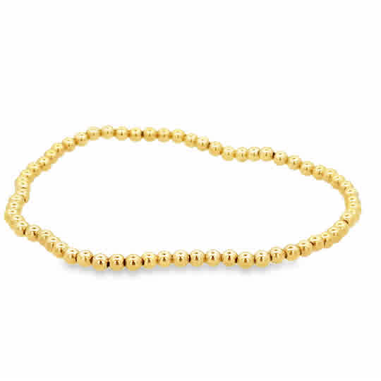 3mm Gold Filled Beaded Bracelet 7''