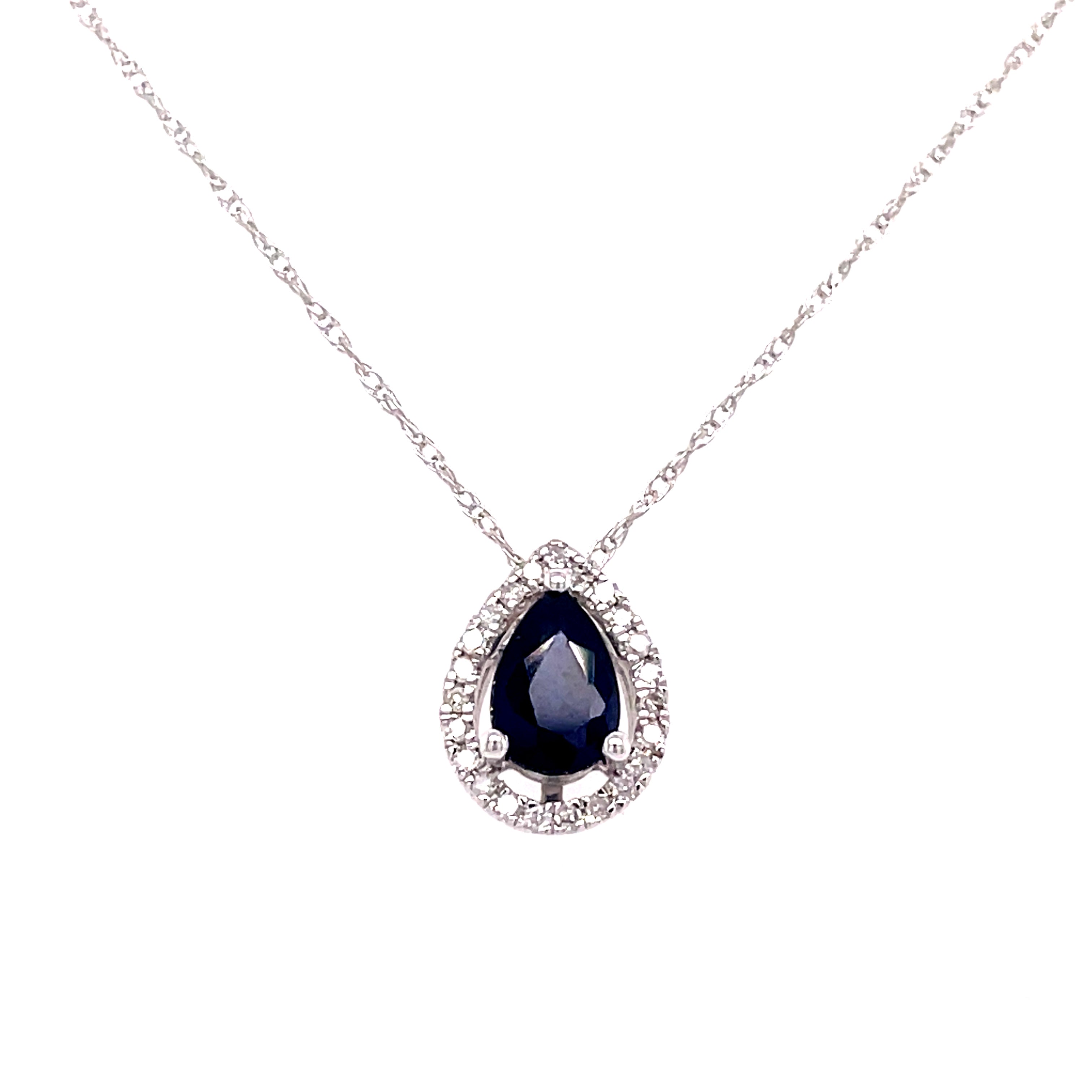 Teardrop Necklace | 14k White
