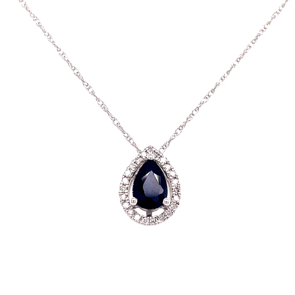 Teardrop Necklace | 14k White