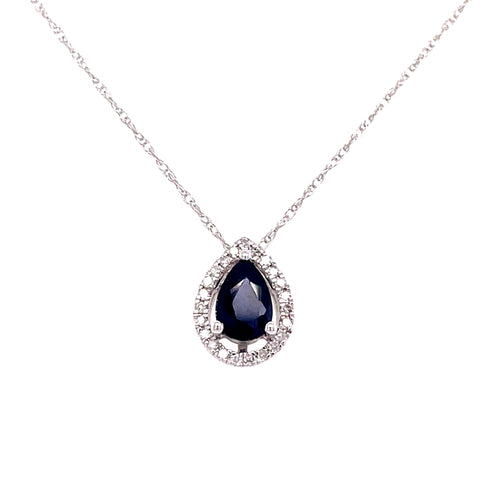 Teardrop Necklace | 14k White (1.09ct Pear)