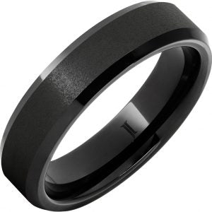 Gent's Black Stone Ceramic 6Mm Gents Ring Size 11.5