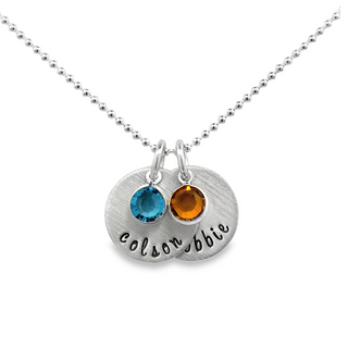 Lady's White Sterling Silver Dainty Drop With Two Charms & Two Swarovs