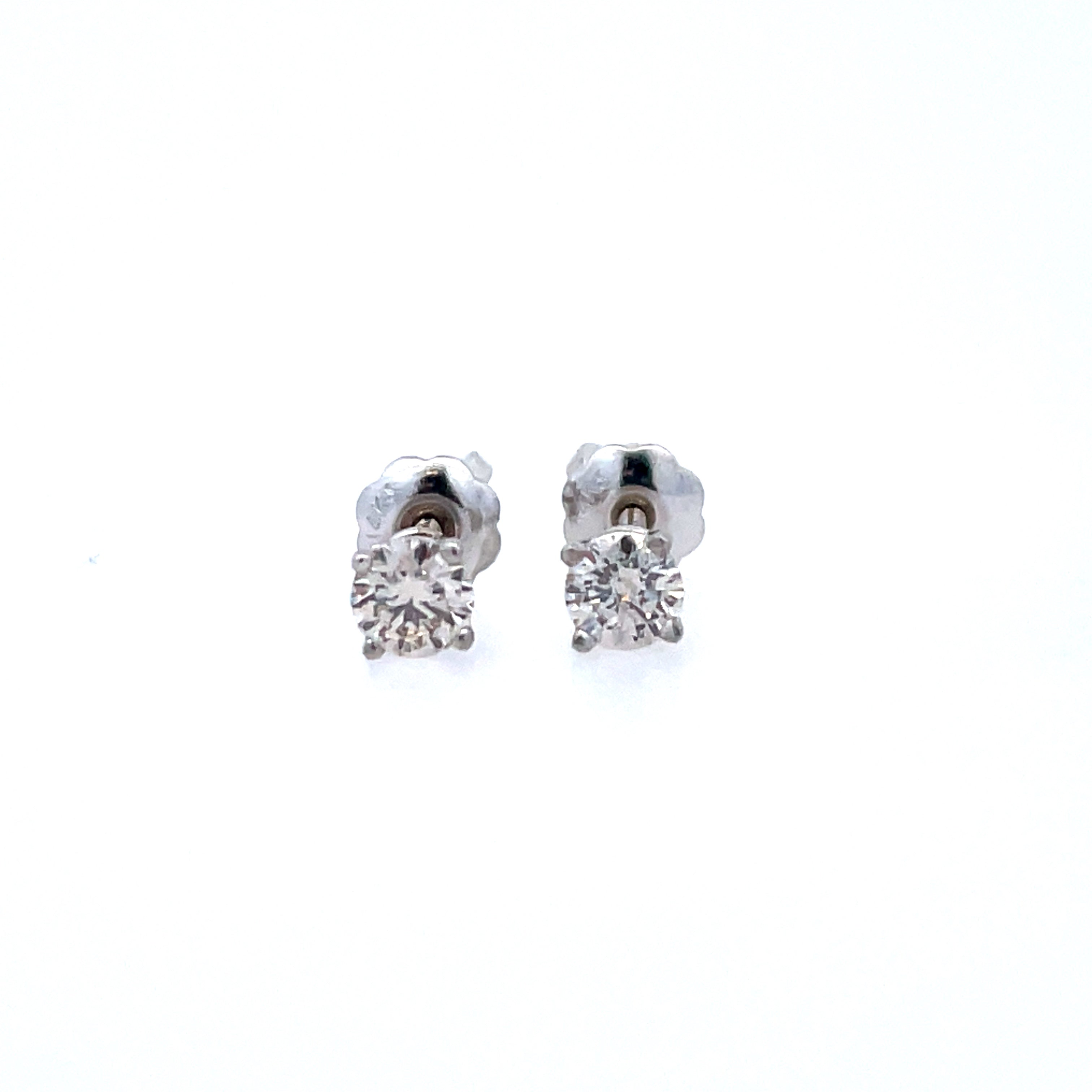 Prong Stud Earrings | 14k White