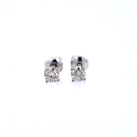 Prong Stud Earrings | 14k White