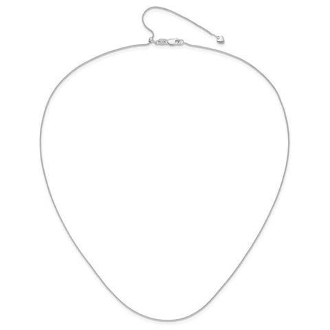 White 10 Karat .8Mm Adjustable Wheat Chain Length 22