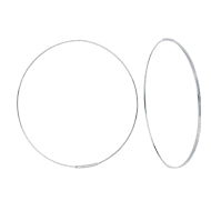 Lady's White 14 Karat 60Mm Flat/Round Wire Hoop Earrings