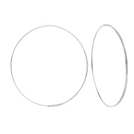 Flat/Round Wire Hoop Earrings | 14k White