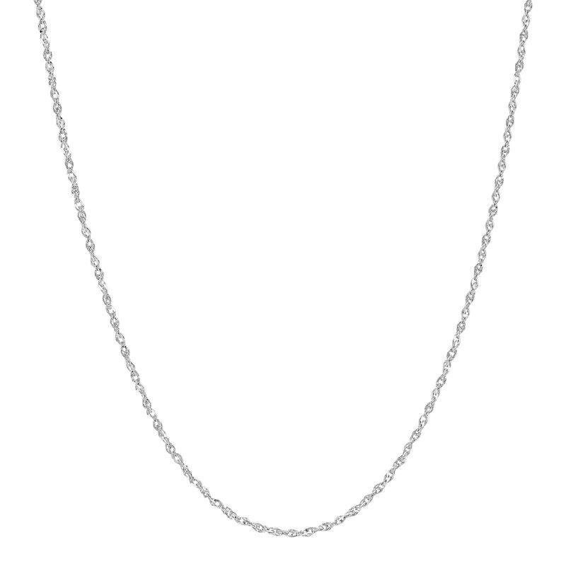 White 14 Karat 1.15Mm Solid Sparkle Singapore Chain Length 16