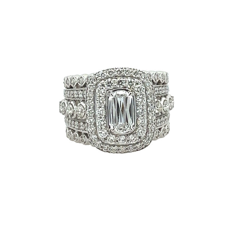 Double Halo Ring | 14k White (0.66ct Center)